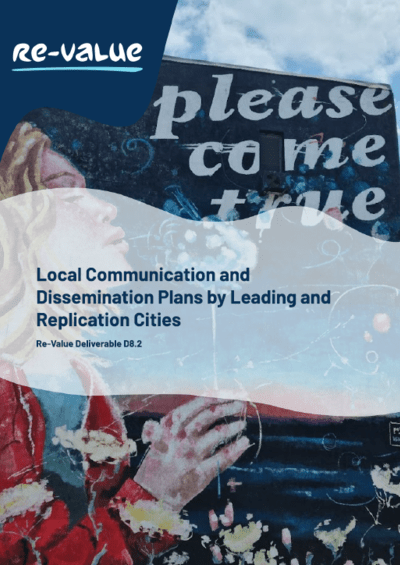 a screenshot with the report title and a big wall mural in the back