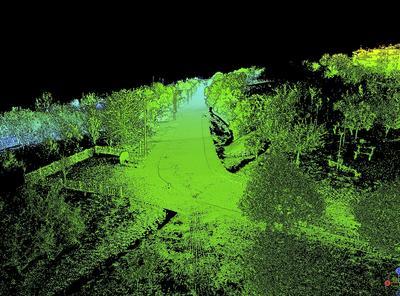 A map 3D visual of an area in Burgas, in very green colours