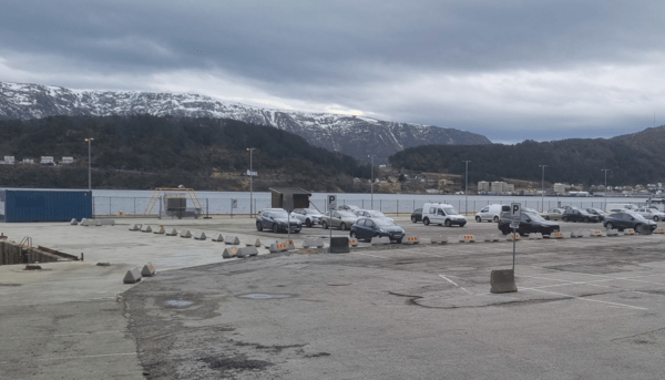A photo of a parking lot where the Cultural Harbour is today