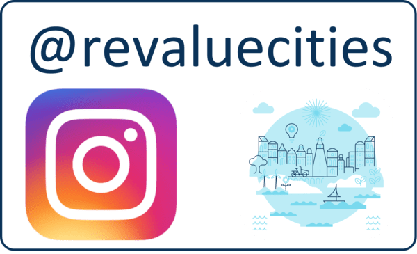 A banner with the Re-ValueInstagram account called @revaluecities
